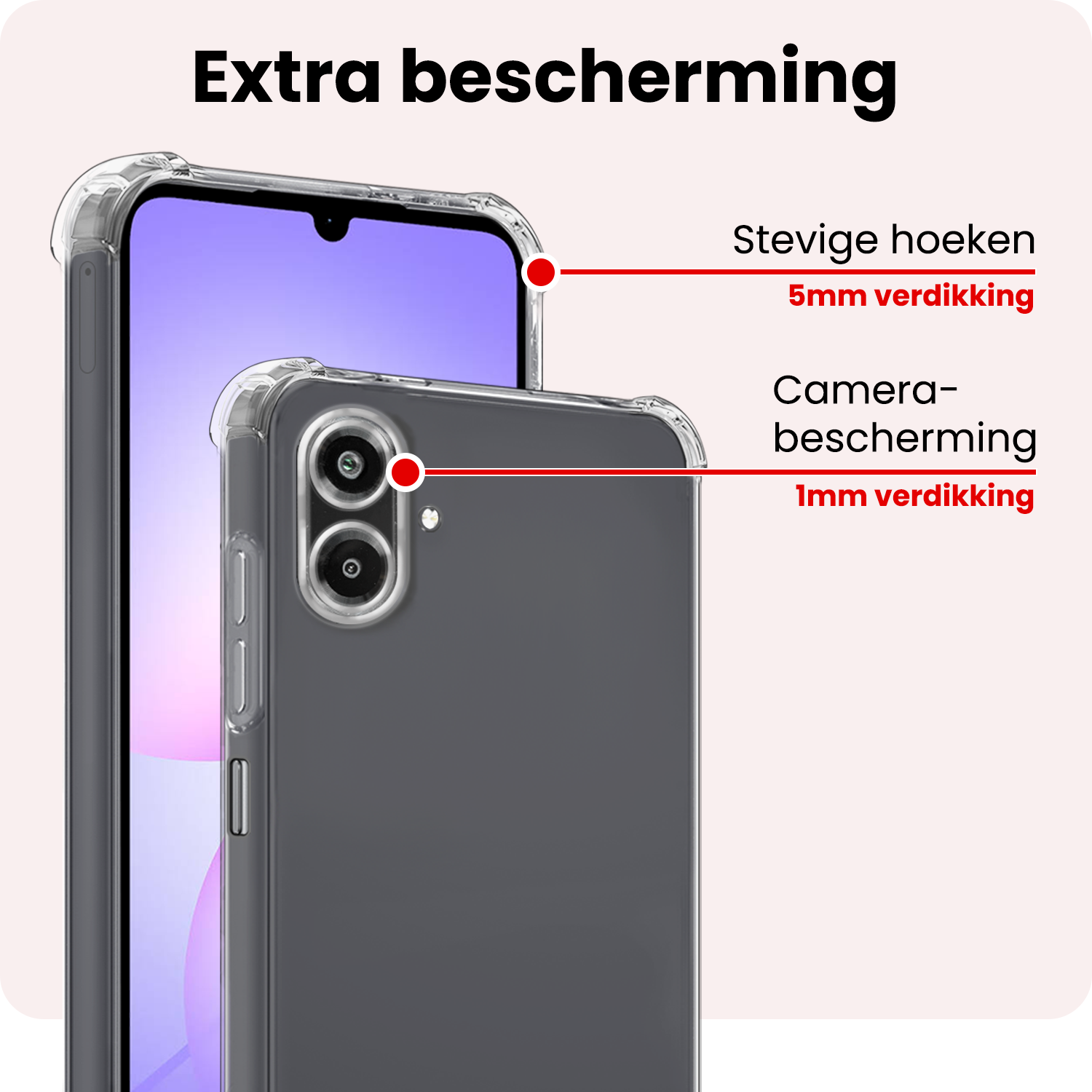 NoXx NoXx Samsung Galaxy A07 4G Hoesje Shockproof - Transparant