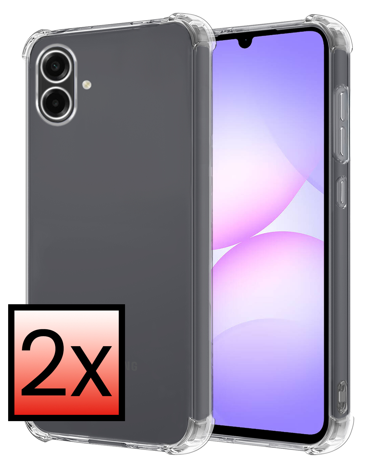 NoXx NoXx Samsung Galaxy A07 4G Hoesje Shockproof - Transparant - 2 PACK