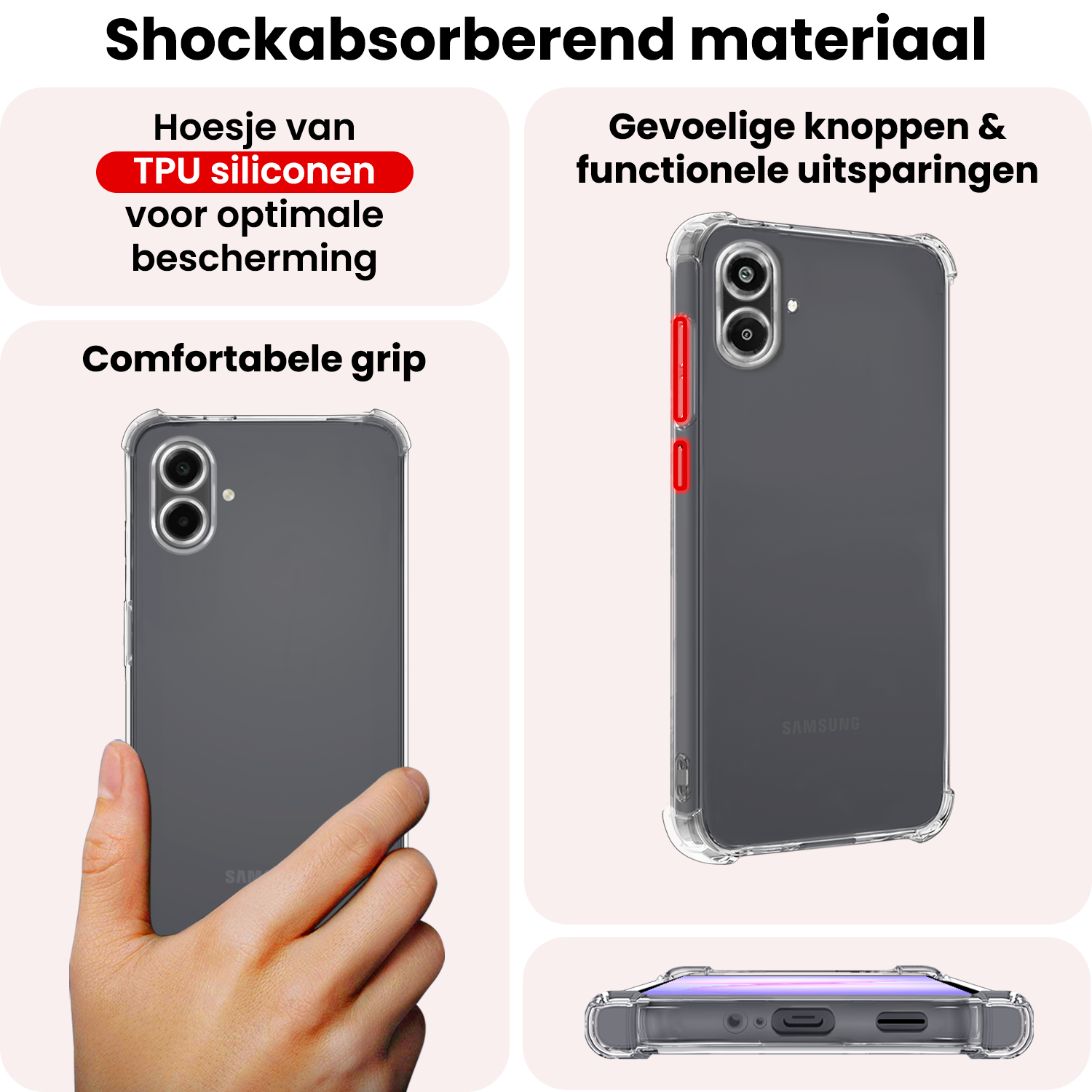 NoXx NoXx Samsung Galaxy A07 4G Hoesje Shockproof Met Screenprotector