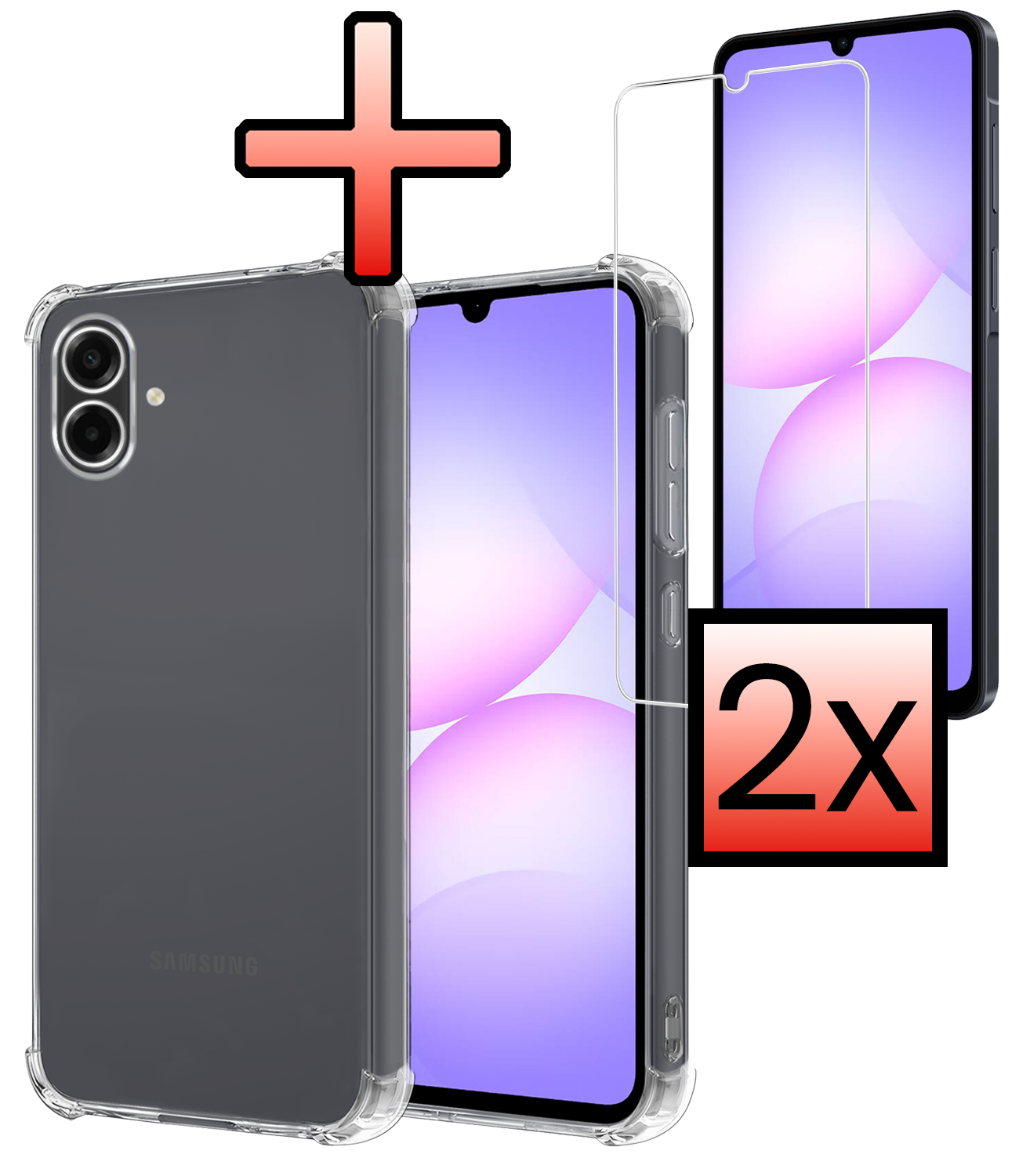 NoXx NoXx Samsung Galaxy A07 4G Hoesje Shockproof Met 2x Screenprotector