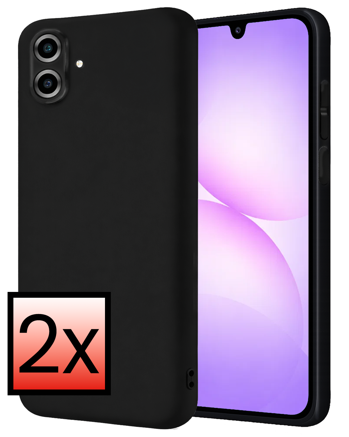 NoXx NoXx Samsung Galaxy A07 4G Hoesje Siliconen - Zwart - 2 PACK