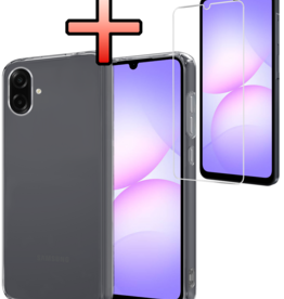 NoXx NoXx Samsung Galaxy A07 4G Hoesje Siliconen Met Screenprotector - Transparant