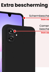 NoXx NoXx Samsung Galaxy A07 4G Hoesje Siliconen Met Screenprotector - Zwart