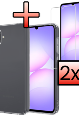 NoXx NoXx Samsung Galaxy A07 4G Hoesje Siliconen Met 2x Screenprotector - Transparant