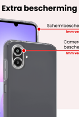 NoXx NoXx Samsung Galaxy A07 4G Hoesje Siliconen Met 2x Screenprotector - Transparant