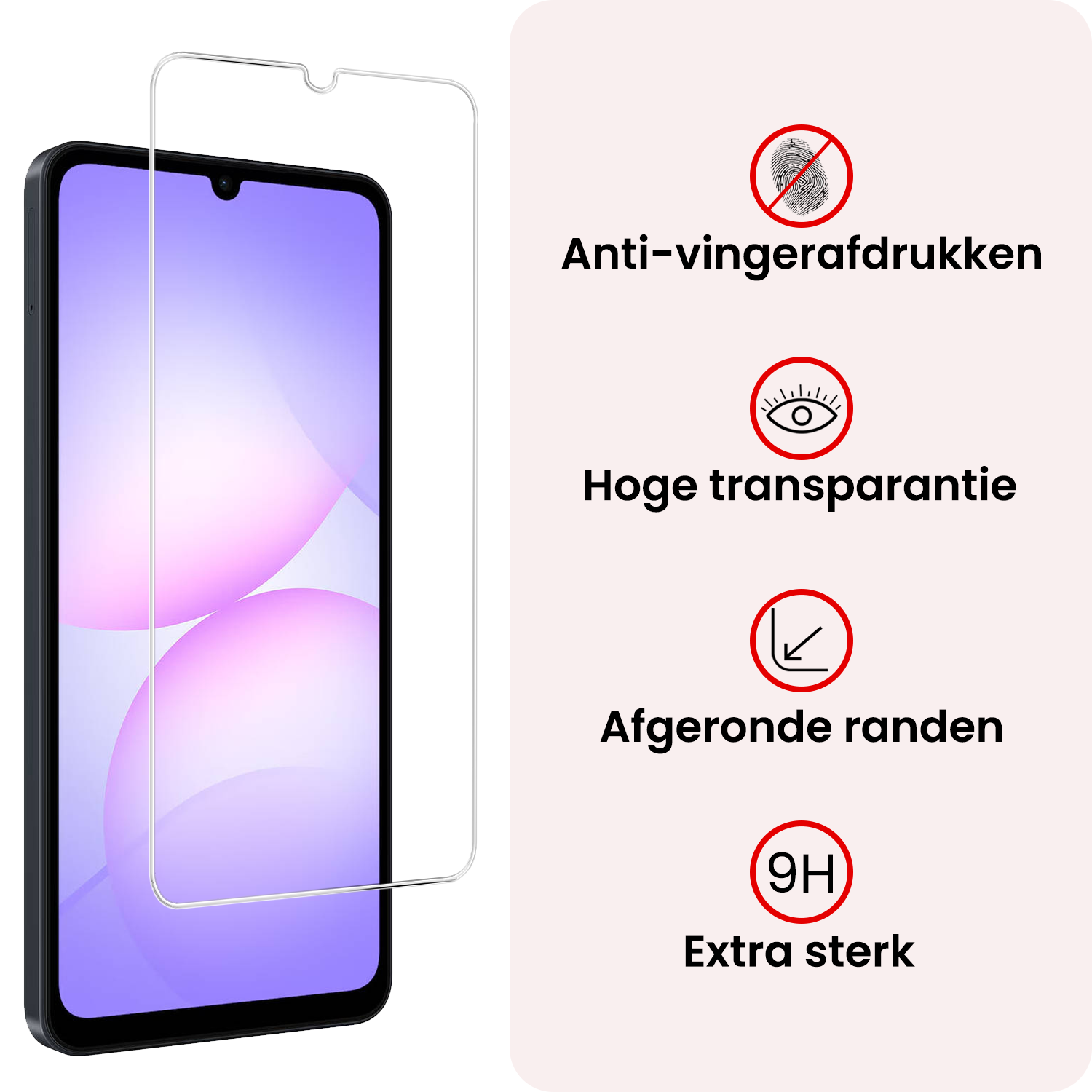 NoXx NoXx Samsung Galaxy A07 4G Hoesje Siliconen Met 2x Screenprotector - Zwart