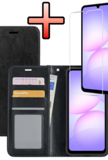 NoXx NoXx Samsung Galaxy A07 4G Hoesje Bookcase Met Screenprotector - Zwart