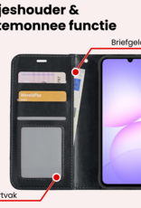 NoXx NoXx Samsung Galaxy A07 4G Hoesje Bookcase Met 2x Screenprotector - Zwart