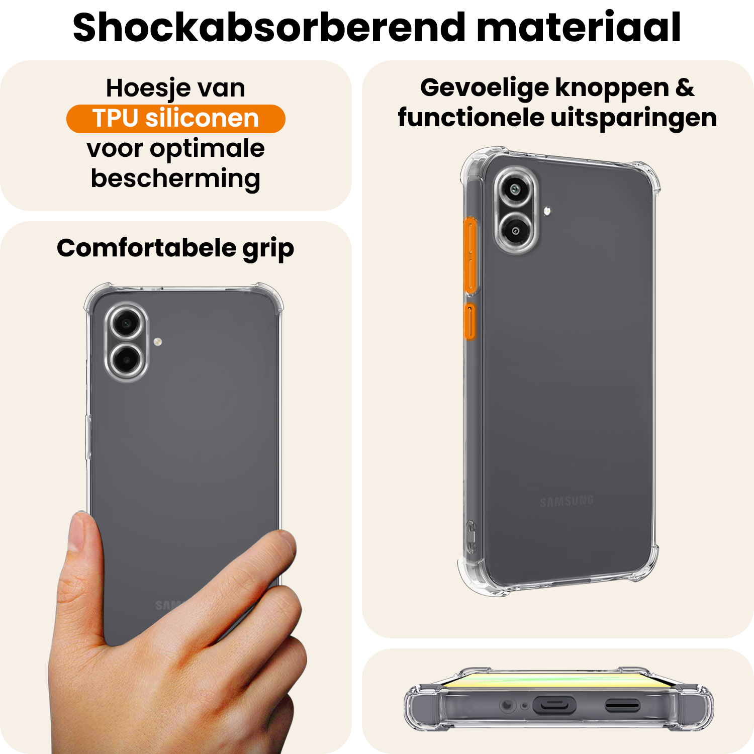 Nomfy Nomfy Samsung Galaxy A07 4G Hoesje Shockproof - Transparant