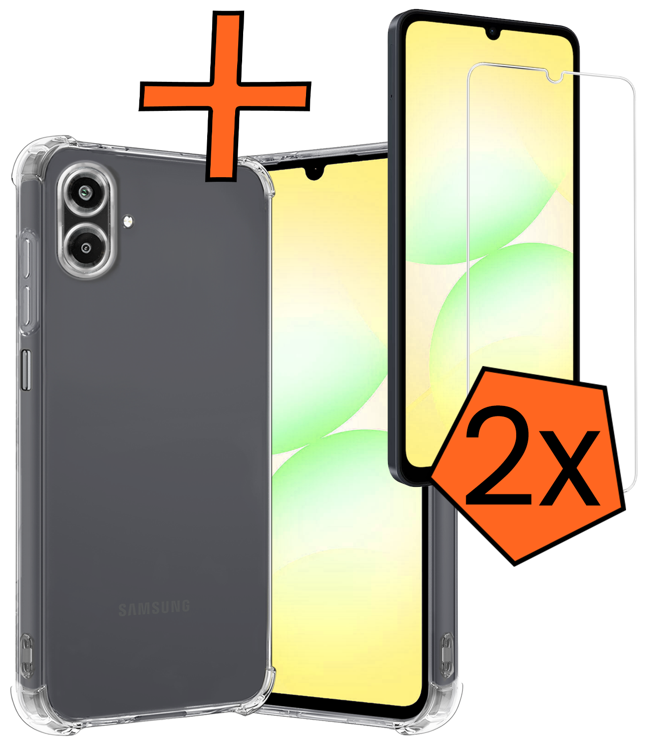 Nomfy Nomfy Samsung Galaxy A07 4G Hoesje Shockproof Met 2x Screenprotector