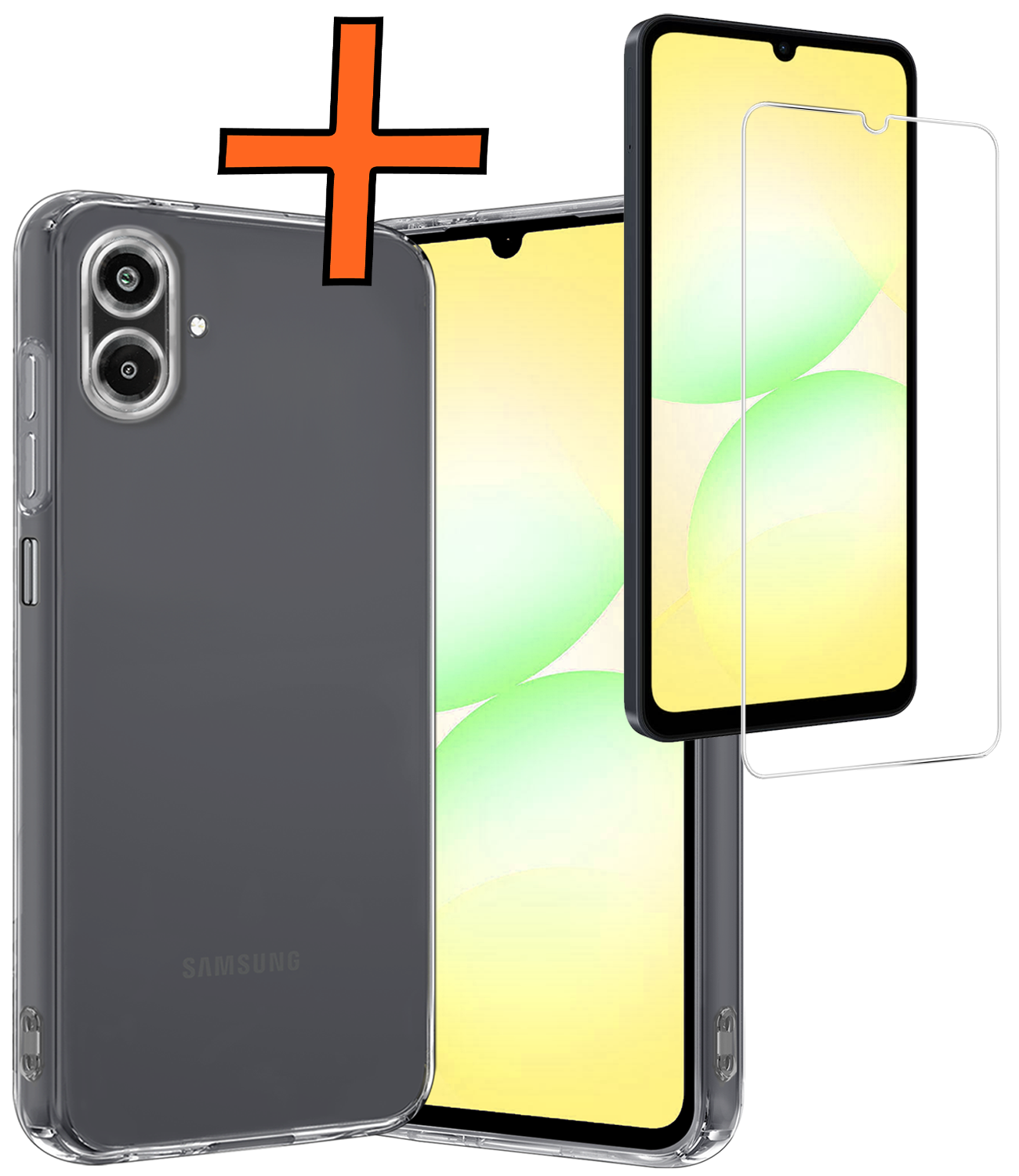 Nomfy Nomfy Samsung Galaxy A07 4G Hoesje Siliconen Met Screenprotector - Transparant