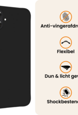 Nomfy Nomfy Samsung Galaxy A07 4G Hoesje Siliconen Met Screenprotector - Zwart