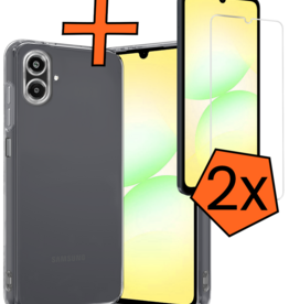 Nomfy Nomfy Samsung Galaxy A07 4G Hoesje Siliconen Met 2x Screenprotector - Transparant