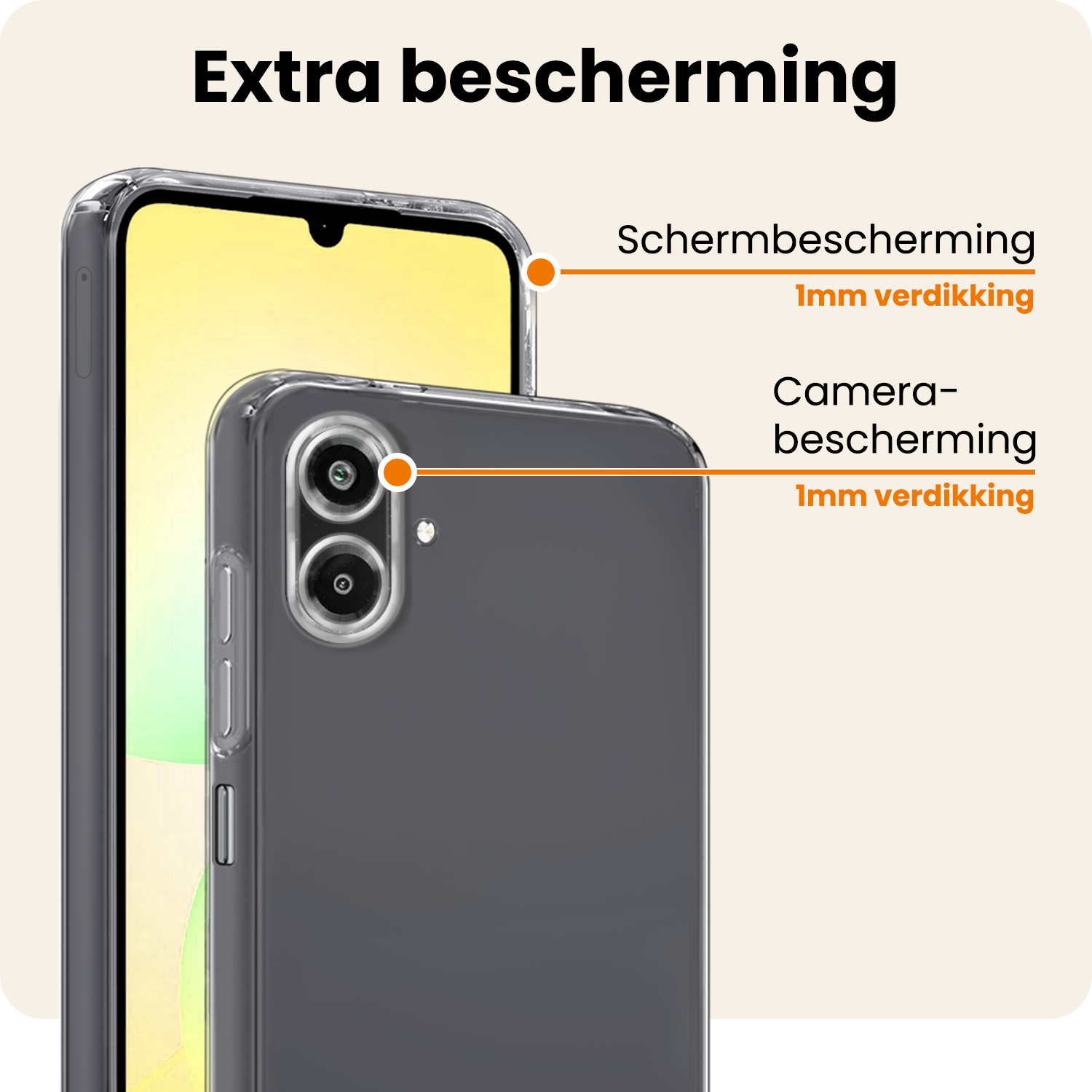 Nomfy Nomfy Samsung Galaxy A07 4G Hoesje Siliconen Met 2x Screenprotector - Transparant