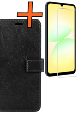 Nomfy Nomfy Samsung Galaxy A07 4G Hoesje Bookcase Met Screenprotector - Zwart