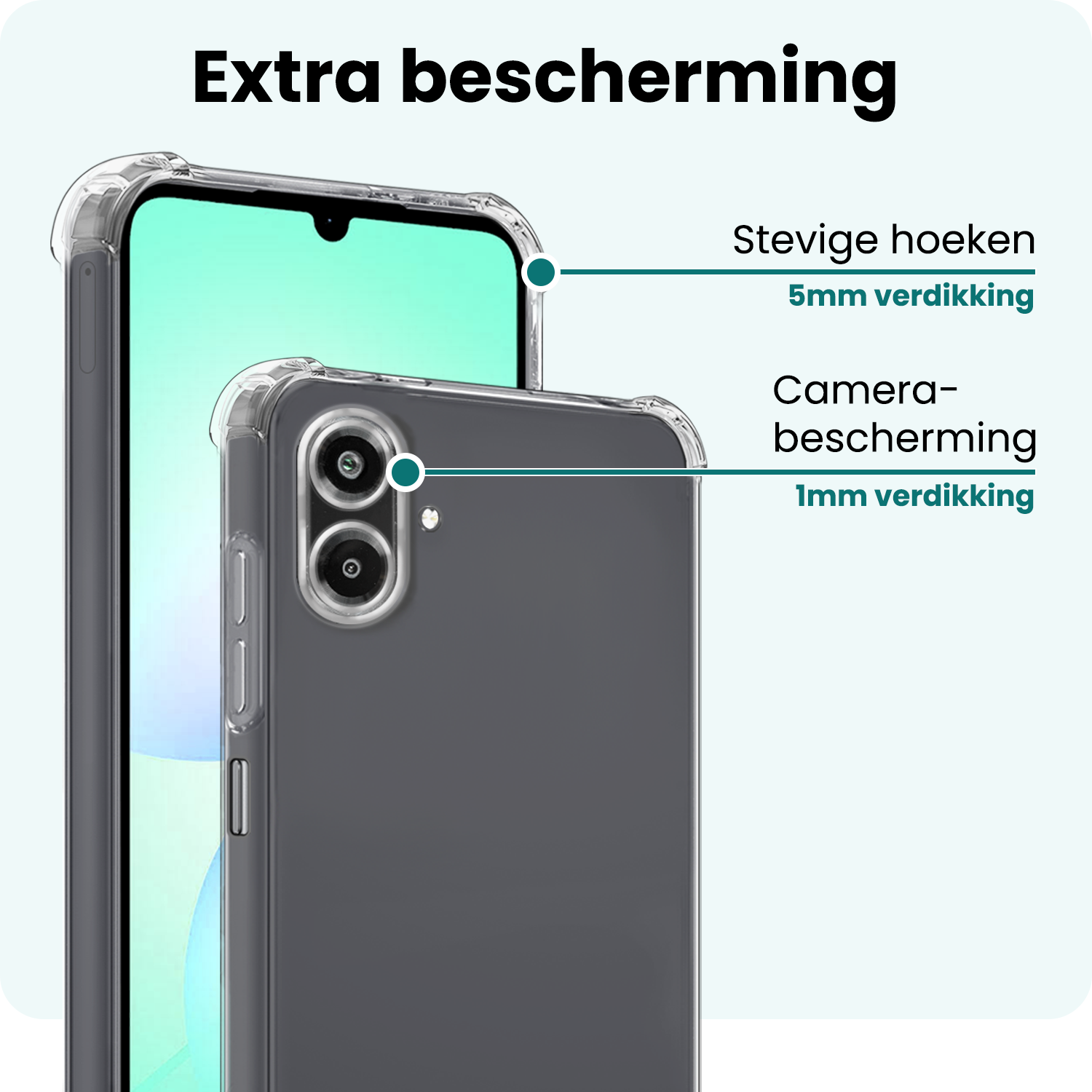 Forterra Forterra Samsung Galaxy A07 4G Hoesje Shockproof - Transparant - 2 PACK