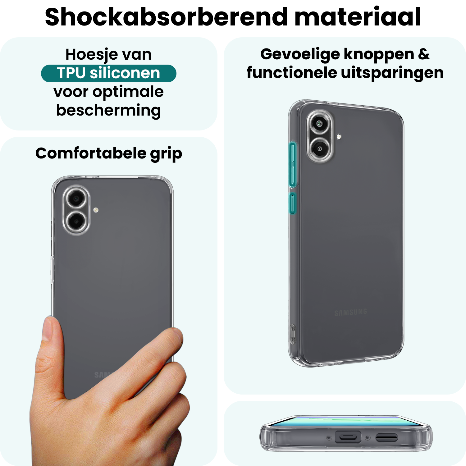 Forterra Forterra Samsung Galaxy A07 4G Hoesje Siliconen - Transparant - 2 PACK