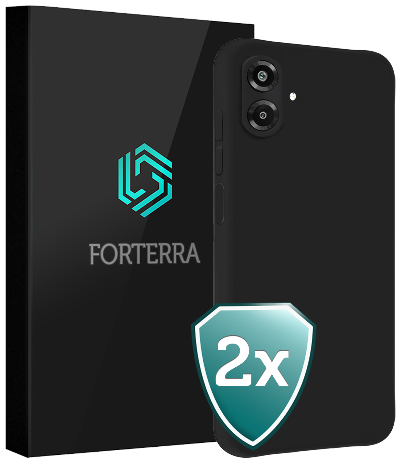 Forterra Forterra Samsung Galaxy A07 4G Hoesje Siliconen - Zwart - 2 PACK