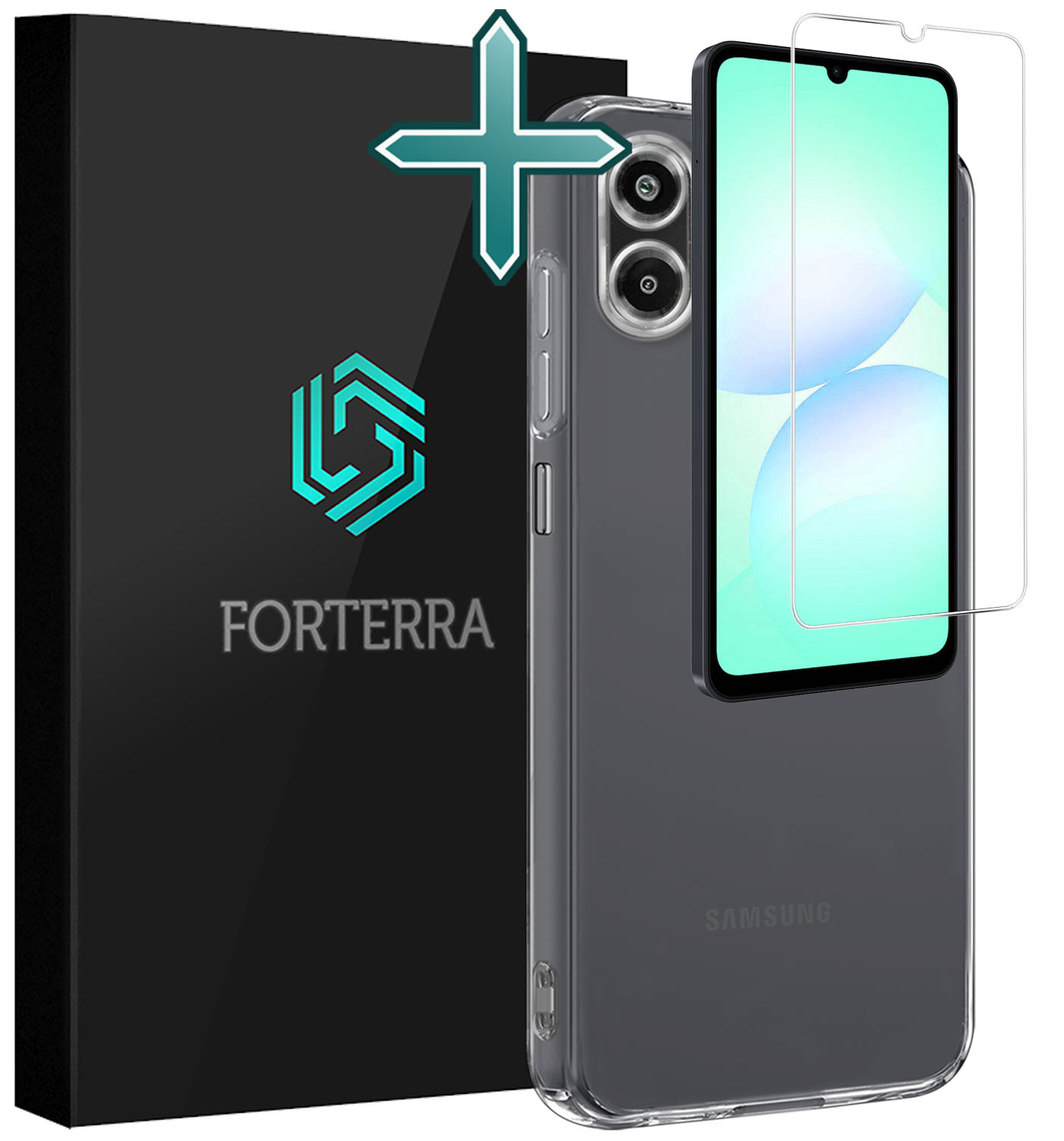 Forterra Forterra Samsung Galaxy A07 4G Hoesje Siliconen Met Screenprotector - Transparant