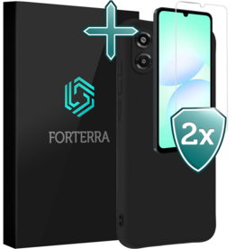 Forterra Forterra Samsung Galaxy A07 4G Hoesje Siliconen Met 2x Screenprotector - Zwart