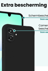 Forterra Forterra Samsung Galaxy A07 4G Hoesje Siliconen Met 2x Screenprotector - Zwart
