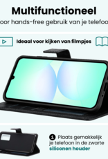 Forterra Forterra Samsung Galaxy A07 4G Hoesje Bookcase Met 2x Screenprotector - Zwart