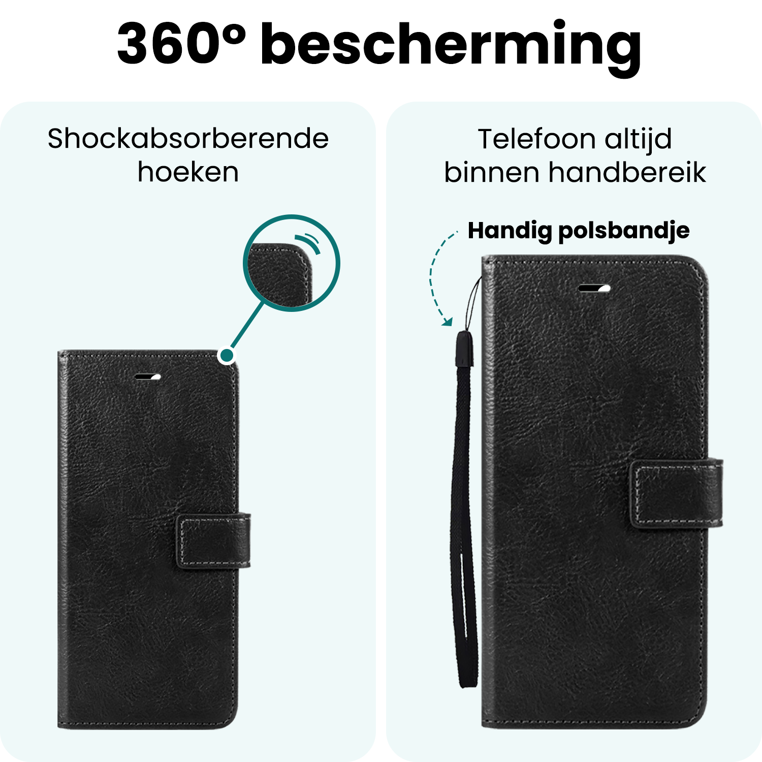 Forterra Forterra Samsung Galaxy A07 4G Hoesje Bookcase Met 2x Screenprotector - Zwart