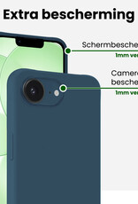 BASEY. BASEY. iPhone 17e Hoesje Siliconen - Donkerblauw - 2 PACK