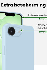 BASEY. BASEY. iPhone 17e Hoesje Siliconen Met Screenprotector Met Dichte Notch - Lichtblauw