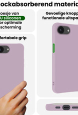 BASEY. BASEY. iPhone 17e Hoesje Siliconen Met Screenprotector Met Dichte Notch - Lila