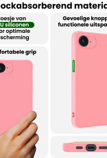 BASEY. BASEY. iPhone 17e Hoesje Siliconen Met 2x Screenprotector Met Dichte Notch - Lichtroze
