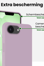BASEY. BASEY. iPhone 17e Hoesje Siliconen Met 2x Screenprotector Met Dichte Notch - Lila