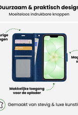 BASEY. BASEY. iPhone 17e Hoesje Bookcase - Donkerblauw