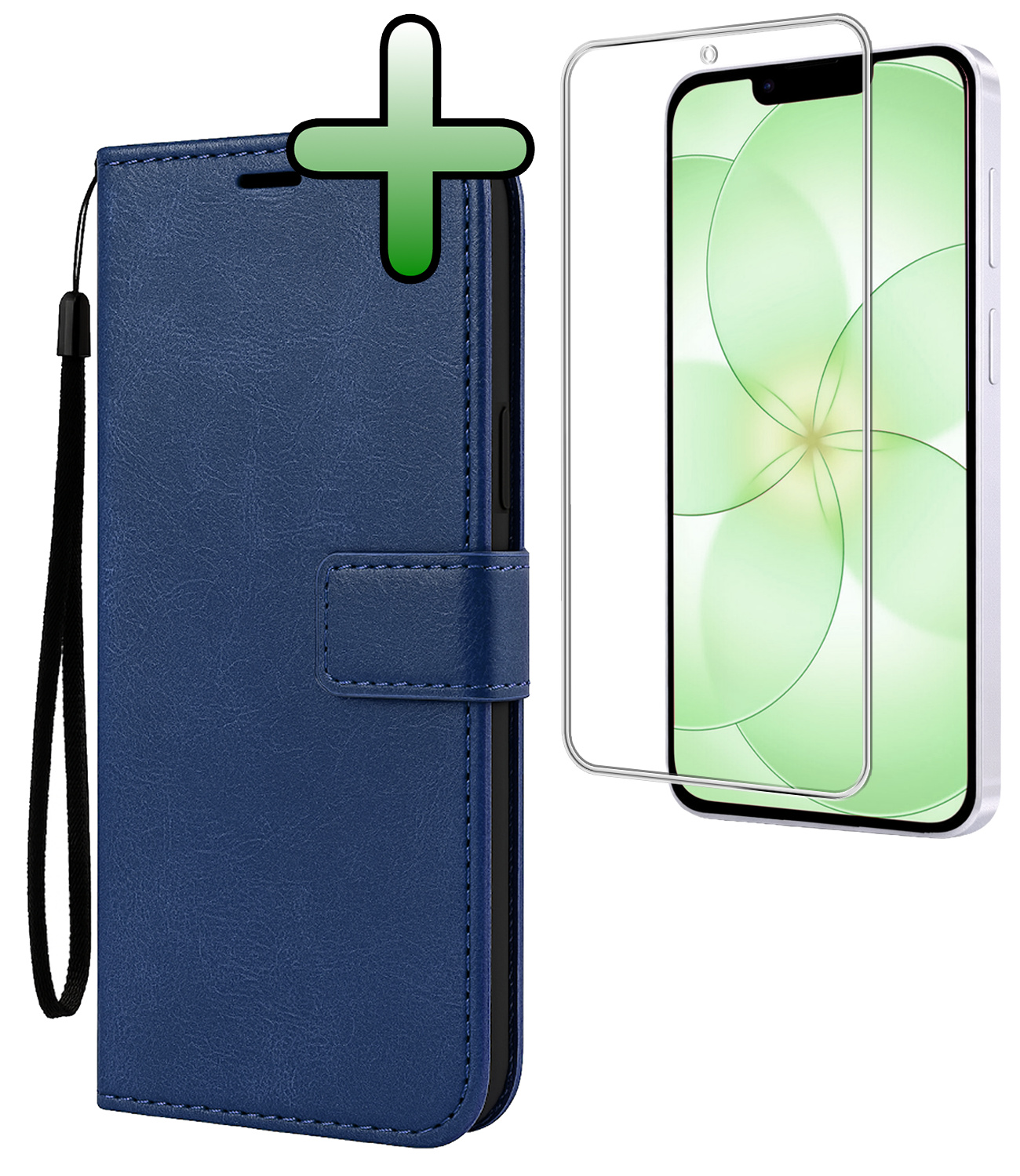 BASEY. BASEY. iPhone 17e Hoesje Bookcase - Donkerblauw