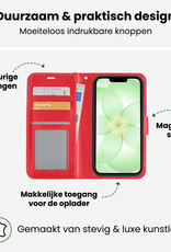 BASEY. BASEY. iPhone 17e Hoesje Bookcase Met Screenprotector - Rood