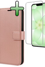 BASEY. BASEY. iPhone 17e Hoesje Bookcase Met Screenprotector - Rose Goud
