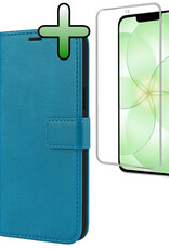 BASEY. BASEY. iPhone 17e Hoesje Bookcase Met Screenprotector - Turquoise