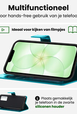 BASEY. BASEY. iPhone 17e Hoesje Bookcase Met Screenprotector - Turquoise