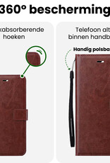 BASEY. BASEY. iPhone 17e Hoesje Bookcase Met 2x Screenprotector - Bruin