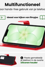 BASEY. BASEY. iPhone 17e Hoesje Bookcase Met 2x Screenprotector - Rood