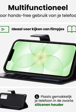 BASEY. BASEY. iPhone 17e Hoesje Bookcase Met 2x Screenprotector - Zwart