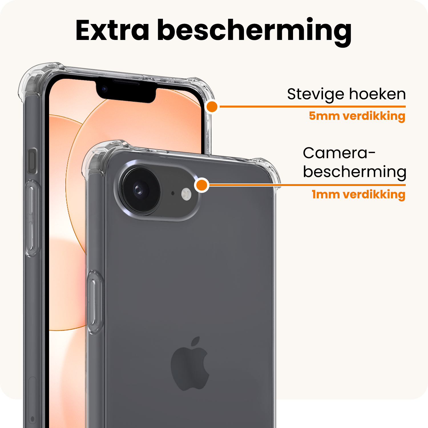 Nomfy Nomfy iPhone 17e Hoesje Shockproof - Transparant - 2 PACK