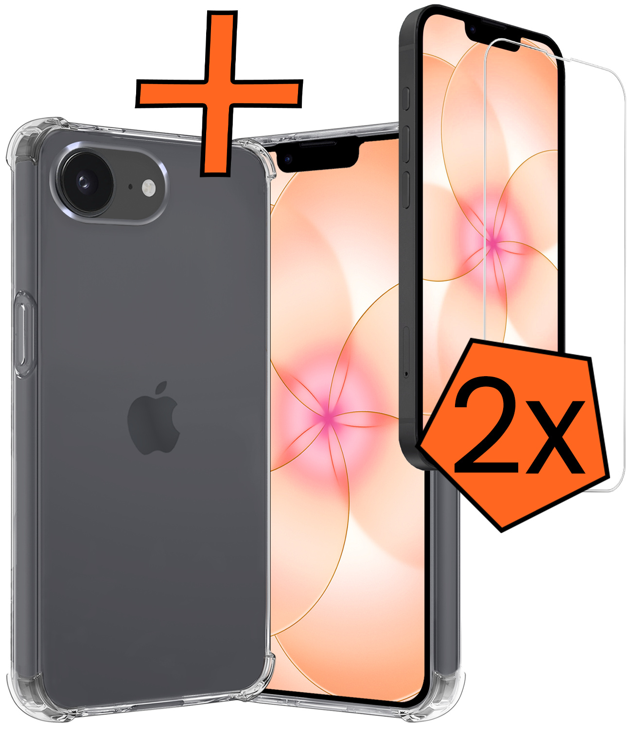 Nomfy Nomfy iPhone 17e Hoesje Shockproof Met 2x Screenprotector Met Dichte Notch