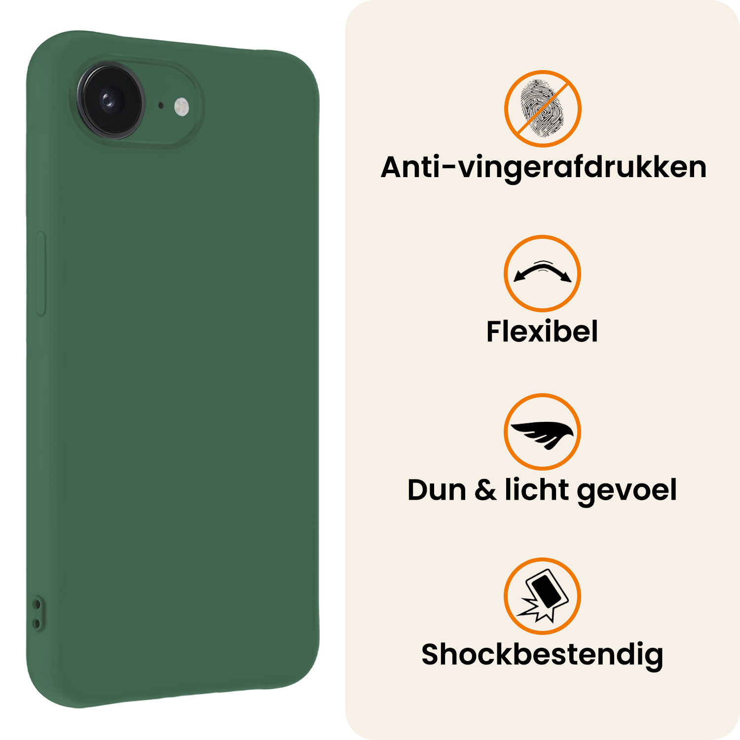 Nomfy Nomfy iPhone 17e Hoesje Siliconen - Donkergroen - 2 PACK