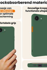 Nomfy Nomfy iPhone 17e Hoesje Siliconen Met Screenprotector Met Dichte Notch - Donkergroen