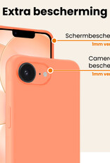 Nomfy Nomfy iPhone 17e Hoesje Siliconen Met Screenprotector Met Dichte Notch - Perzik