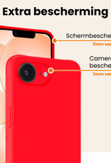 Nomfy Nomfy iPhone 17e Hoesje Siliconen Met Screenprotector Met Dichte Notch - Rood
