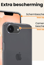 Nomfy Nomfy iPhone 17e Hoesje Siliconen Met Screenprotector Met Dichte Notch - Transparant