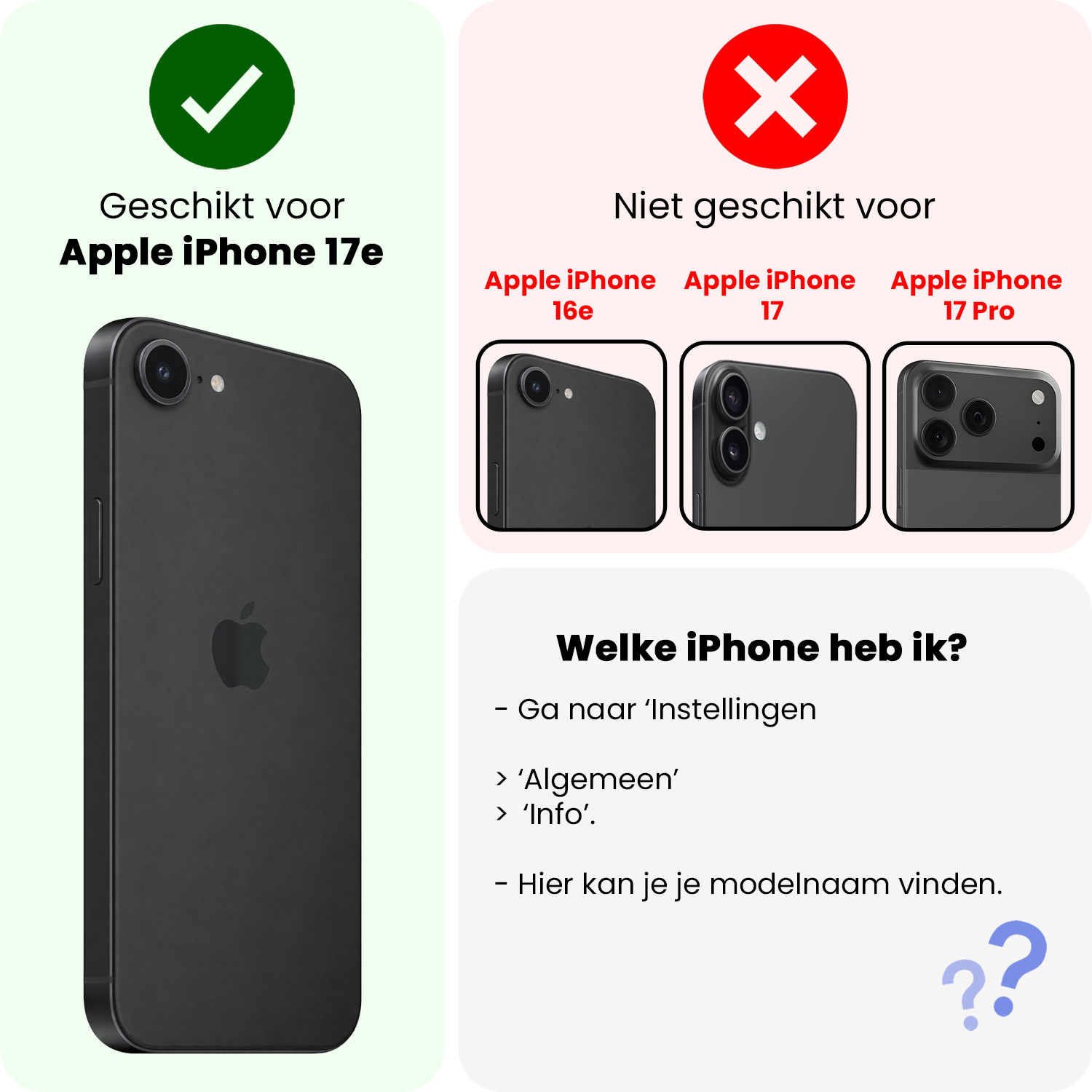 Nomfy Nomfy iPhone 17e Hoesje Siliconen Met 2x Screenprotector Met Dichte Notch - Lichtroze