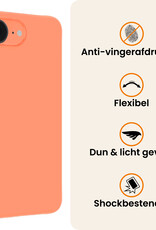 Nomfy Nomfy iPhone 17e Hoesje Siliconen Met 2x Screenprotector Met Dichte Notch - Perzik